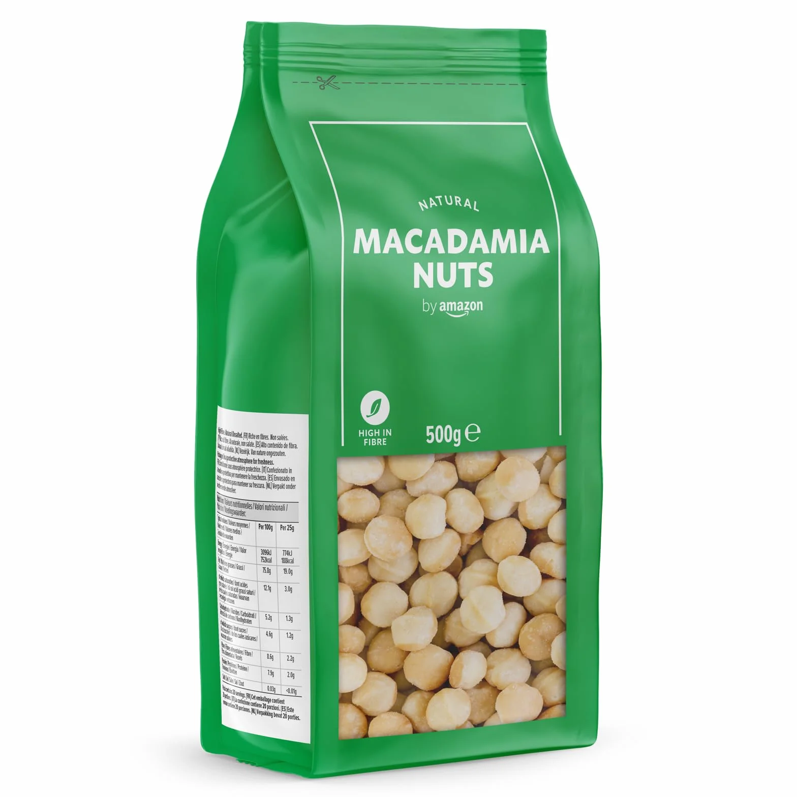 by Amazon Macadamianüsse, Ungesalzene, 500g (1er-Pack)