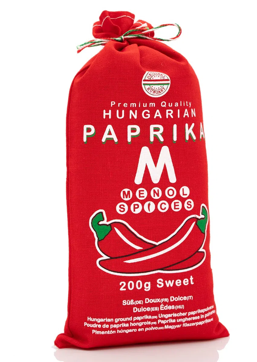 Menol Spices Original Ungarisches Paprikapulver Edelsüß 200g - Manufaktur-Qualität aus Szeged, 100% Ungarisch, Handabgefüllt, Tiefrot Aromatisch Mild für Gulasch