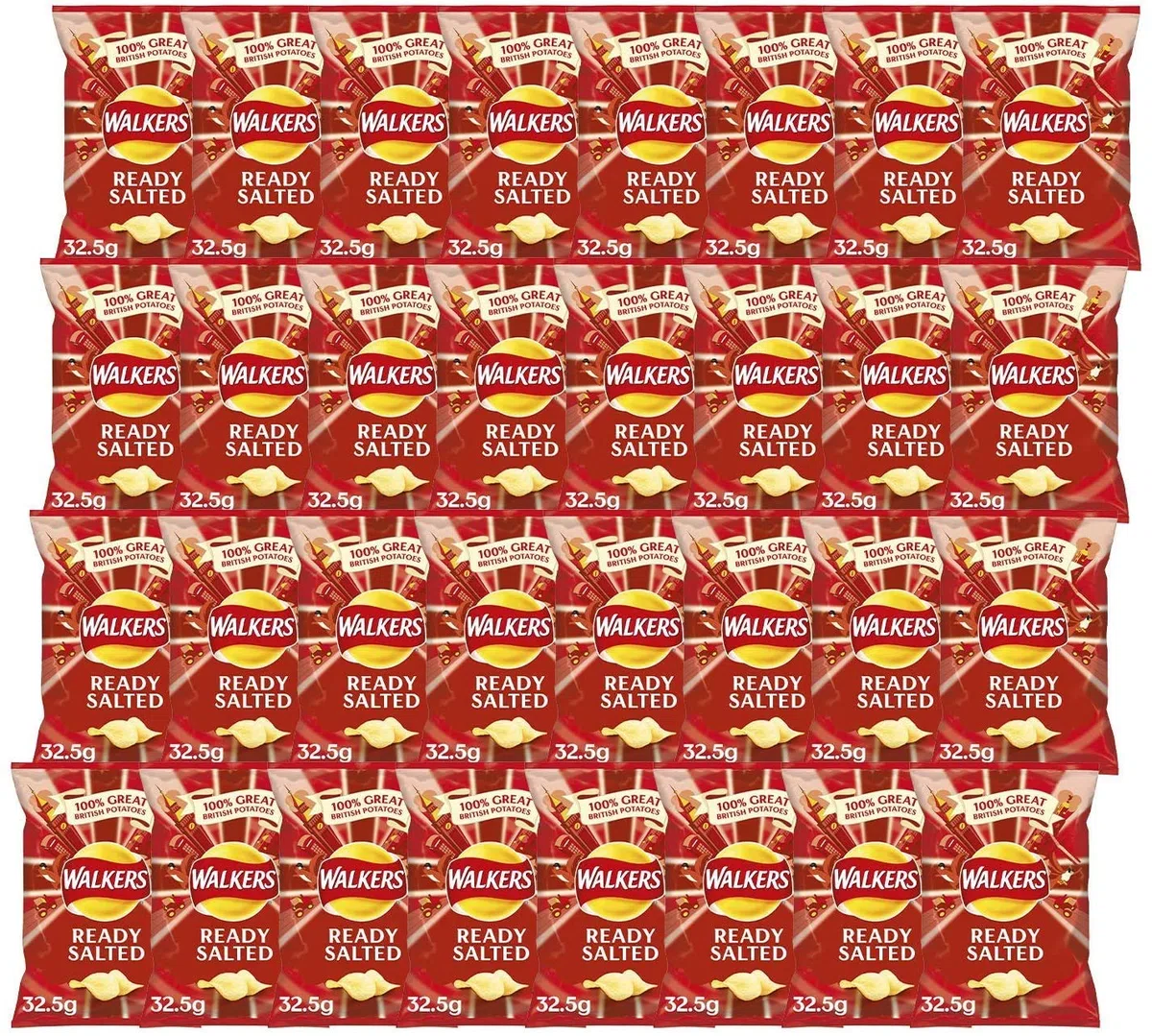 Walkers Crisps Multipack 96 Stück (fertig gesalzt, Salz & Essig, Käse & Zwiebel)