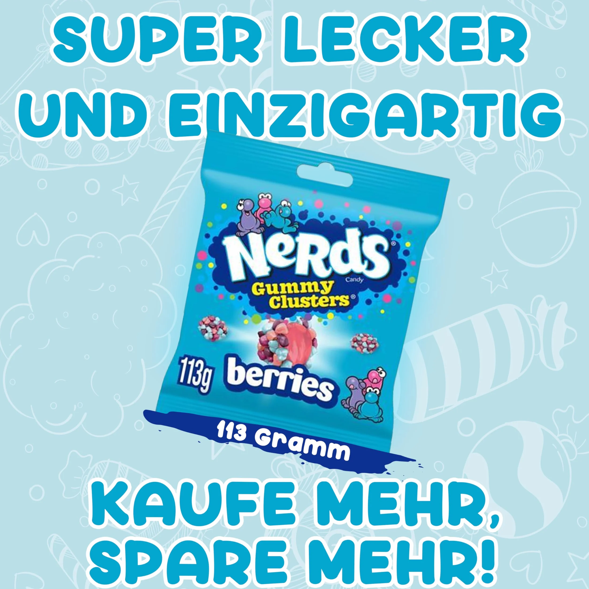 Gummy Clusters 3x 113g (339g) XXL Very Berry Berries Packung - Amerikanische Süßigkeit, Original aus USA, Einzigartig und Lecker - Mengenrabatt, Ideal zum Sparen (3x Packungen)