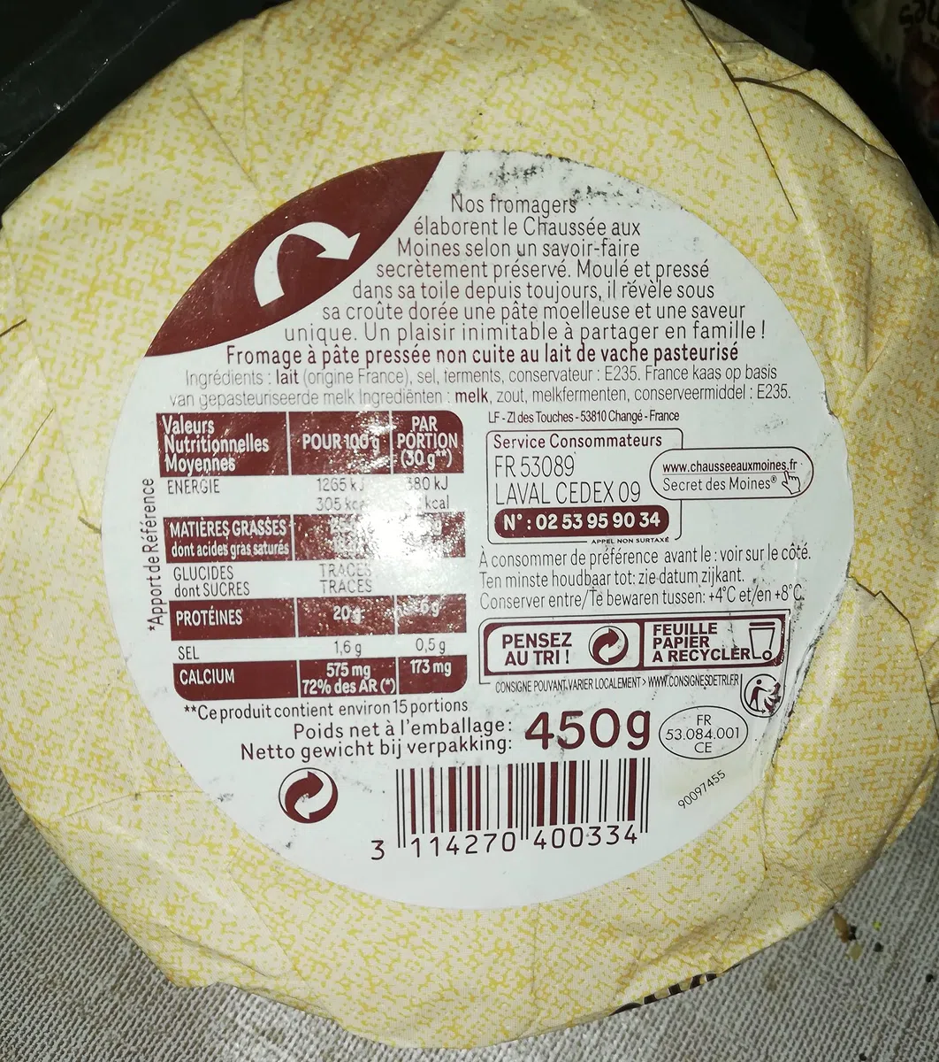 Chaussée aux Moines 450gr (französischer Weichkäse)