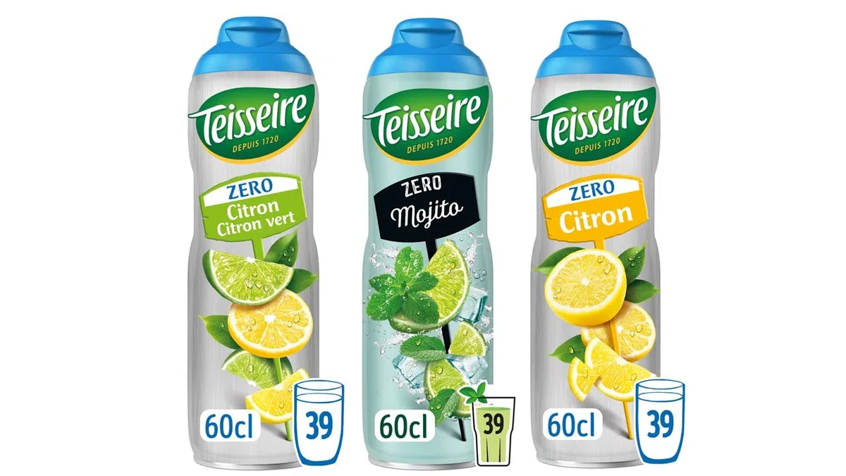 Teisseire Zero Sugar Sirup (Limette, Mojito, Zitrone) für Erfrischungsgetränke, Cocktails, recycelbare Kanister, 3 x 60 cl