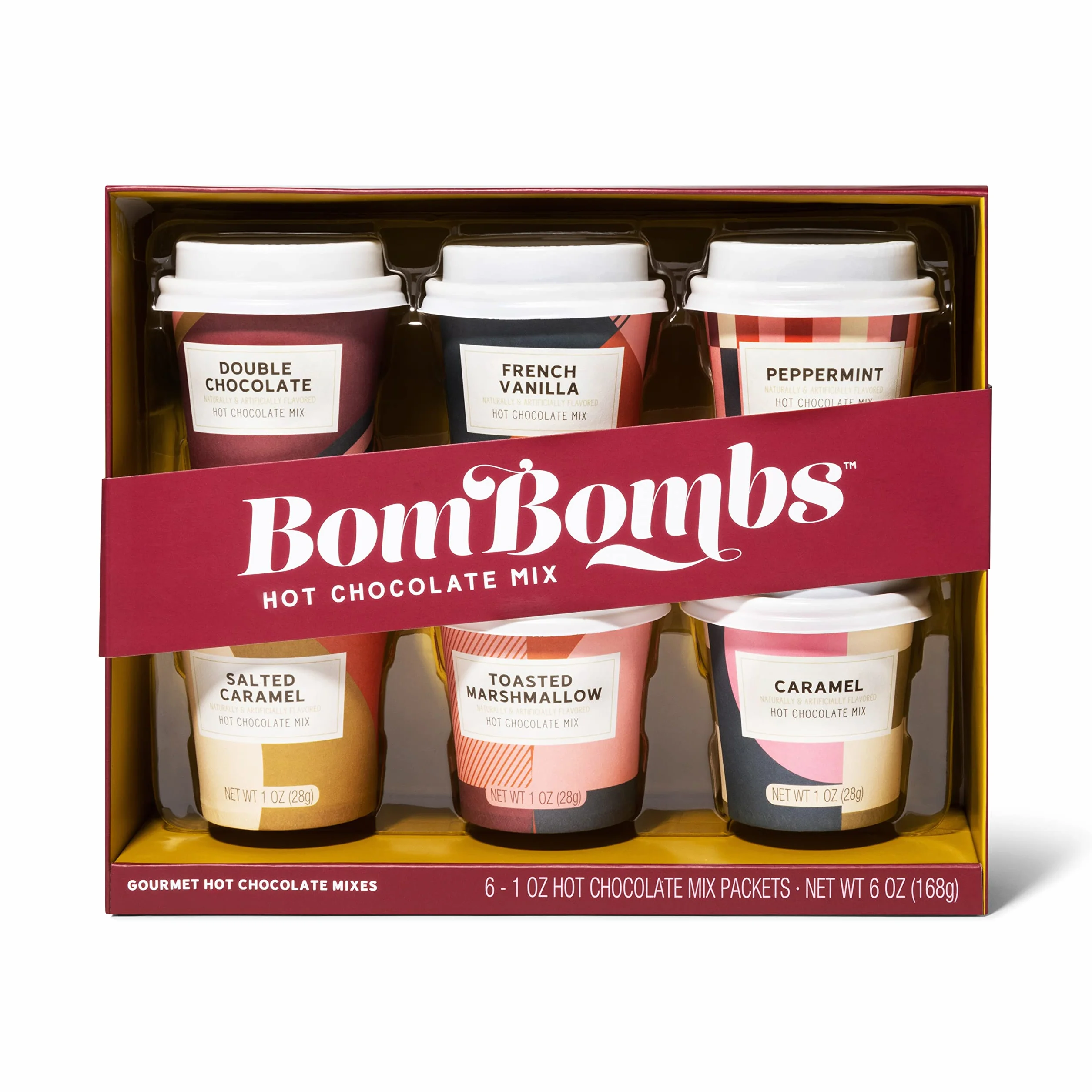 Thoughtfully Heiße Schokolade Geschenkset – Kakao Probierset mit 6 Sorten – Trinkschokolade Geschenkbox (6 x 28 g)