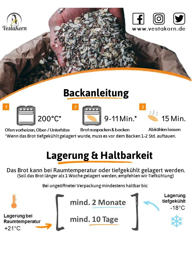 Vestakorn Handwerksbrot, Roggenbrot Auswahl - frisches Brot - 3 verschiedene Roggen & Roggenmischbrote vom Handwerksbäcker zum selbst aufbacken in 10 Minuten