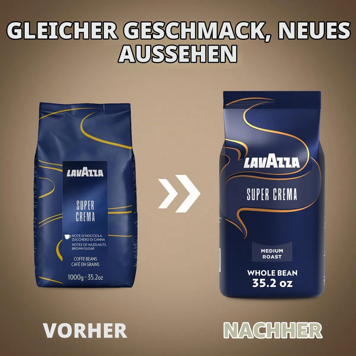 Lavazza Super Cream Espresso Bohnen - 2,2 lb. Beutel (6er Pack)