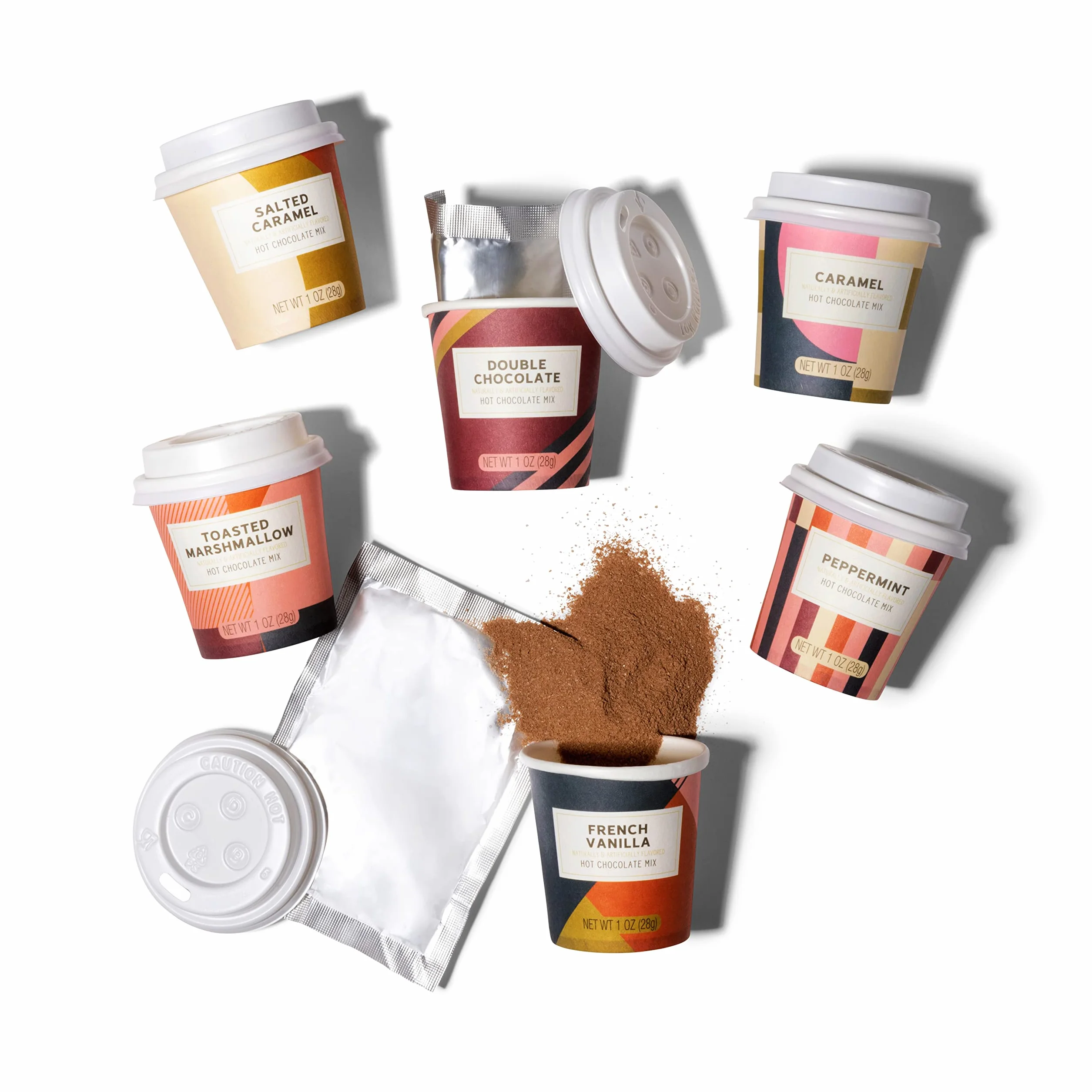 Thoughtfully Heiße Schokolade Geschenkset – Kakao Probierset mit 6 Sorten – Trinkschokolade Geschenkbox (6 x 28 g)