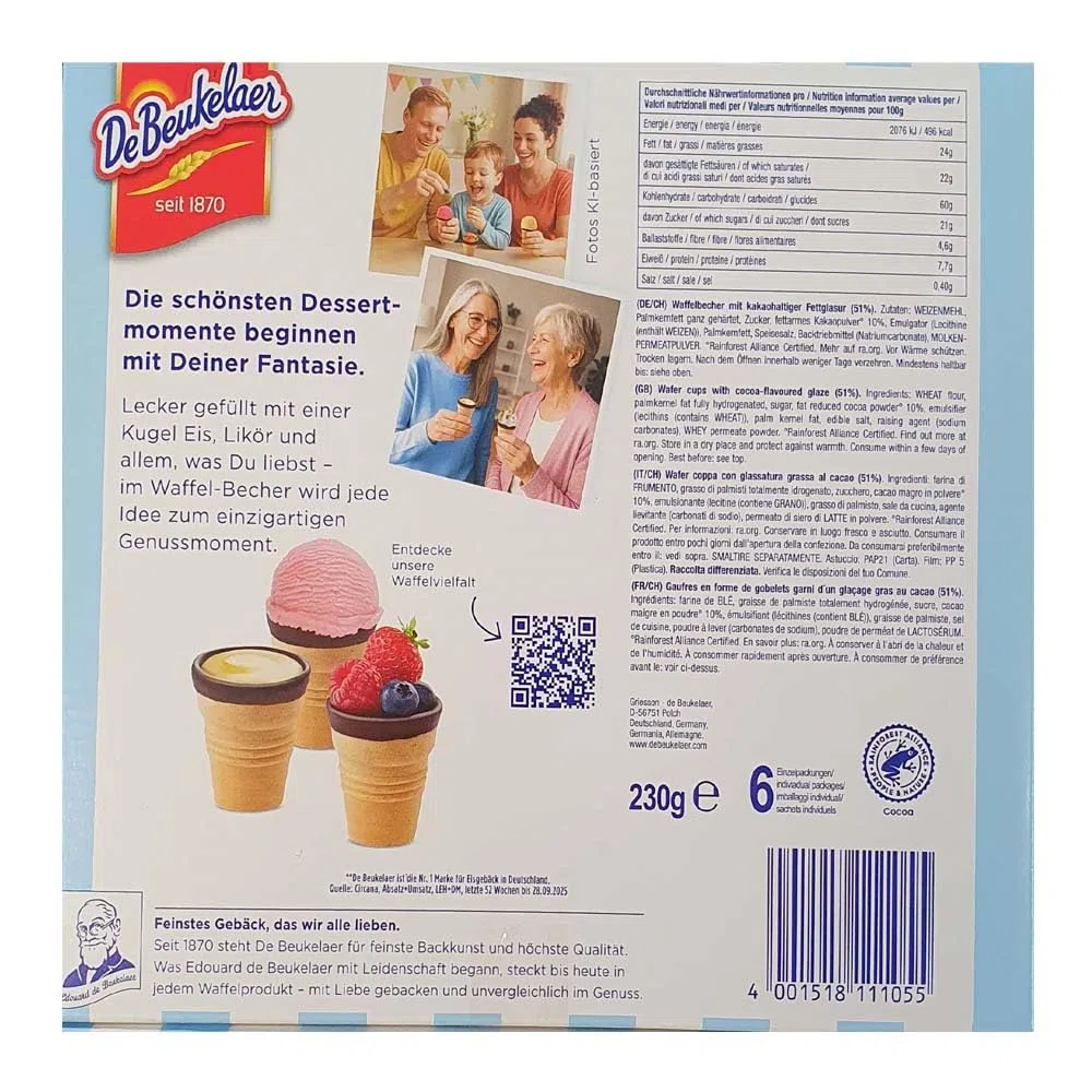 Tekrum Waffel-Becher 60St/230g