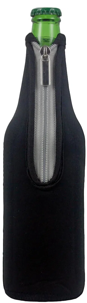 AF-WAN Bierflasche Sleeve Keep Bier Softdrink Wasser Cool Insulated Neopren mit faltbaren Reißverschluss 6 Pack 19,4 Oz (550ML) (3 Schwarz + 3 Orange)