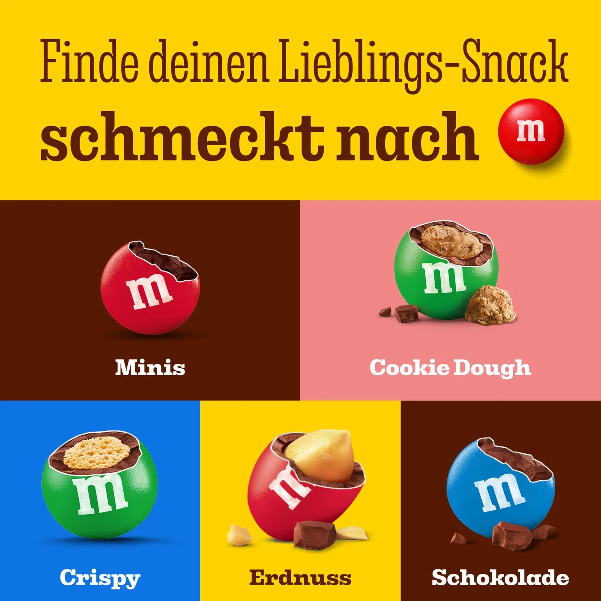 M&M’s Cookie Dough, Knackige Schokolinsen mit Keksteiggeschmack und bunter Zuckerhülle als Süßigkeit, Schokolade zum Teilen, 1 x 675 g