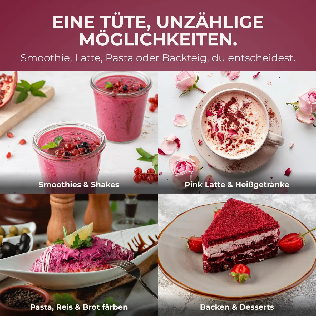 RheinNatur Bio Rote Beete Pulver 500 g – 100% Rote Beete, vegan, natürlich, ideal für Smoothies & Getränke, Bio-Qualität