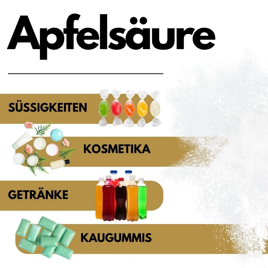 SaporePuro Apfelsäure Pulver 500 g | Hohe Löslichkeit und Säuerlicher Geschmack | Ideal für Getränke, Desserts und Nahrungsergänzungsmittel | Lebensmittelqualität | Glutenfrei
