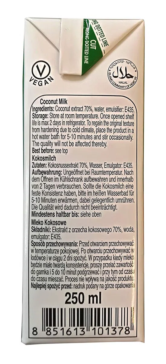 Aroy-D - Kokosmilch mit E435 - 5er Pack (5 x 250ml)