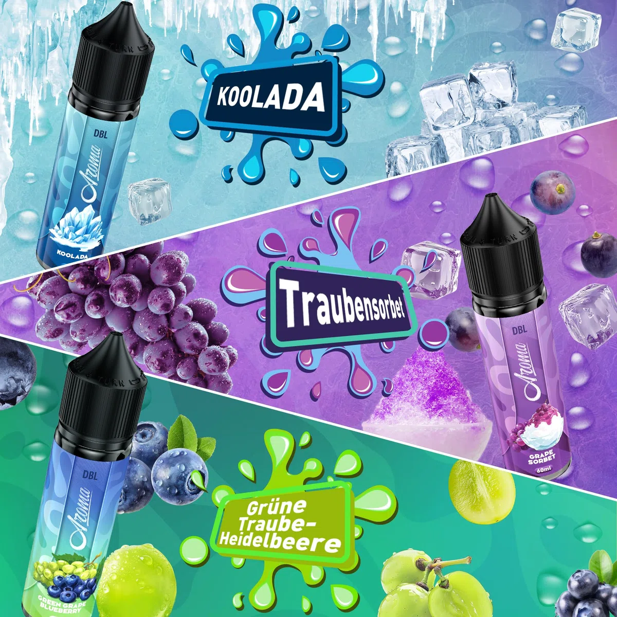 DBL Aromakonzentrat 5x20ml, Lebensmittelaroma für Backen & Getränke, Set E | Hochkonzentriert, wenige Tropfen genügen, Leicht zu mischen. Fruchtaromen für Kuchen, Joghurt & Desserts. Wasser & öllöslich