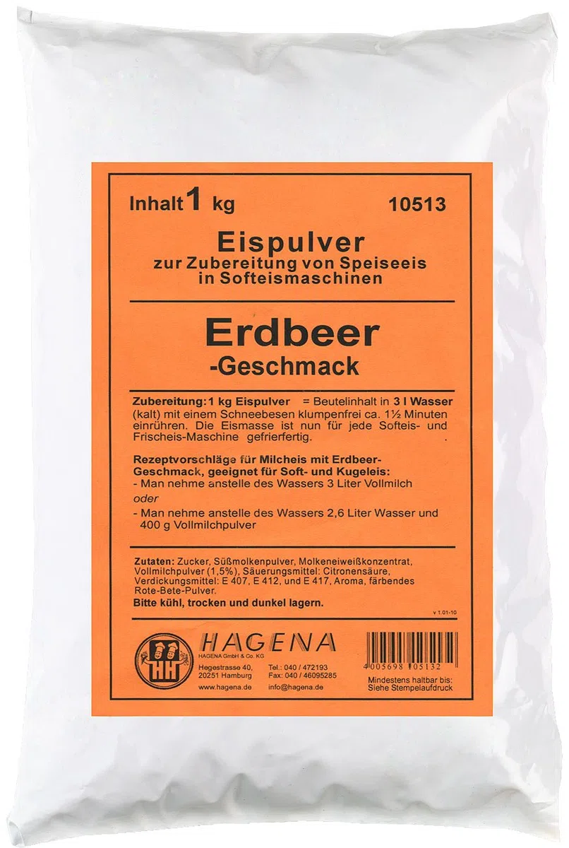 Softeispulver Erdbeer-Geschmack, 1 kg (Ice)