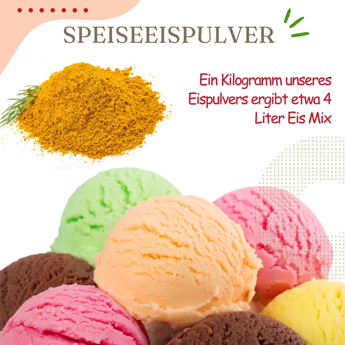 Gino Gelati Eis Speiseeis Pulver mit Nussgeschmack, Softeispulver mit und ohne Maschinen, Eiscreme selber herstellen, für Gastronomie und private Küche (333 g, Haselnuss)
