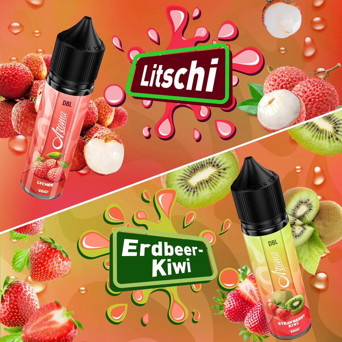 DBL Aromakonzentrat 5x20ml, Lebensmittelaroma für Backen & Getränke, Set E | Hochkonzentriert, wenige Tropfen genügen, Leicht zu mischen. Fruchtaromen für Kuchen, Joghurt & Desserts. Wasser & öllöslich