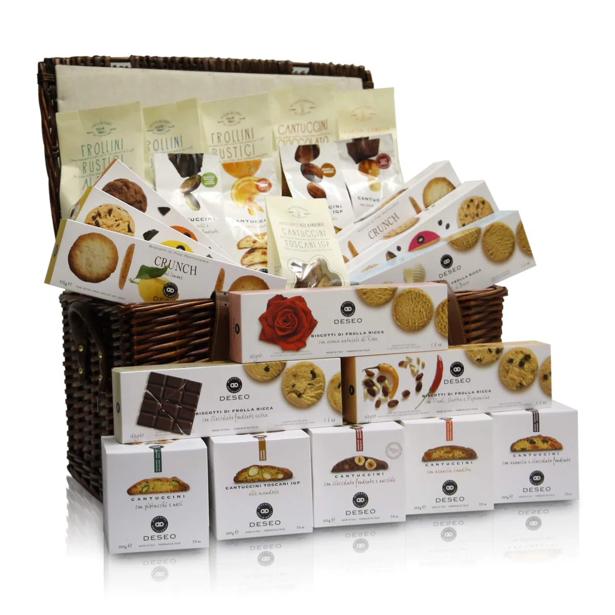 Pasticceria Passerini dal 1919 Weihnachtskorb, reichhaltige Auswahl an echten italienischen Cantucci & Butterkeksen im Vinta