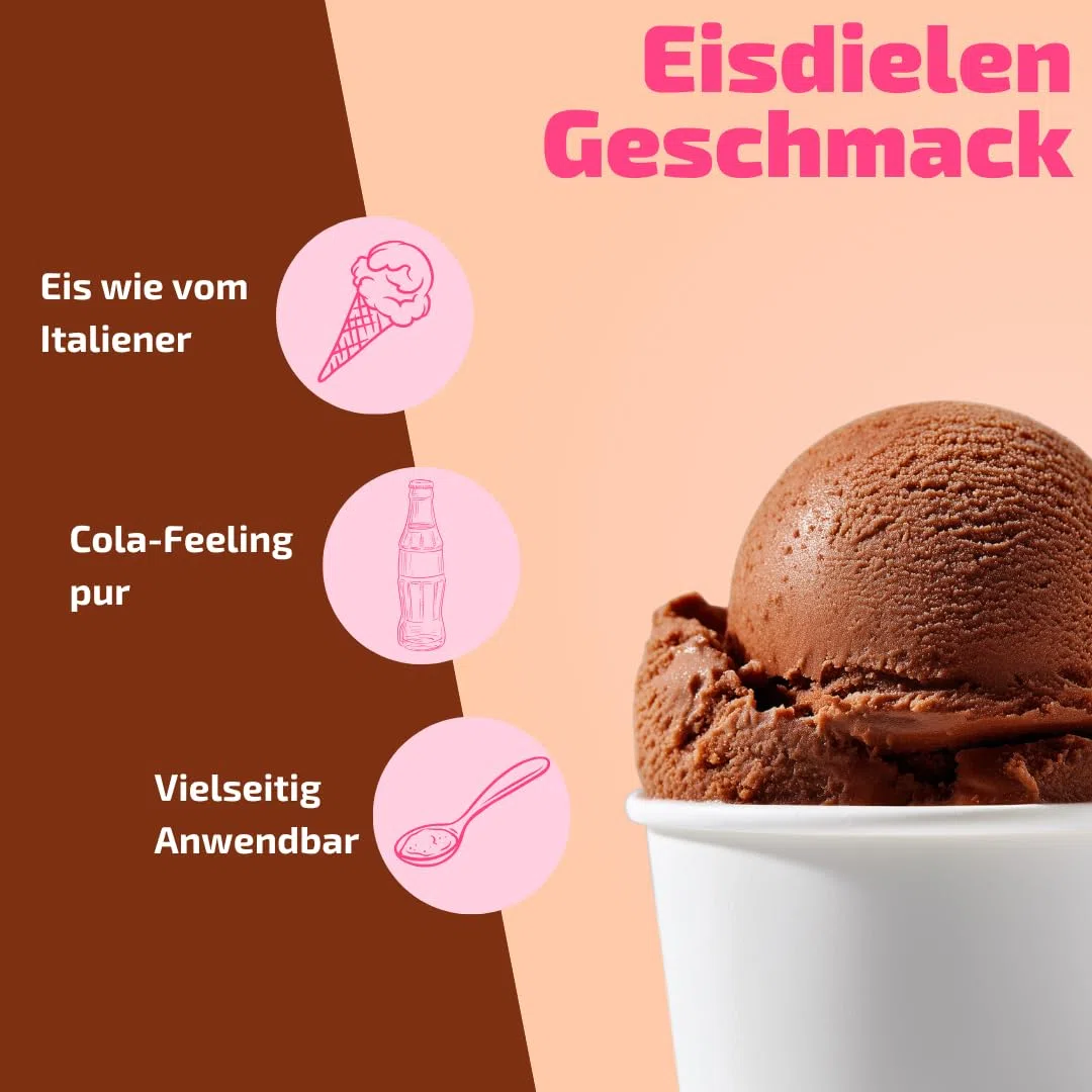 Cola Eispaste Aroma Variegatos Eis Desserts Pralinen Paste zum Verfeinern von leckerem Eis Getränke Kuchen Kekse Tortencremes Eiscremes uvm. Inhalt 250 g