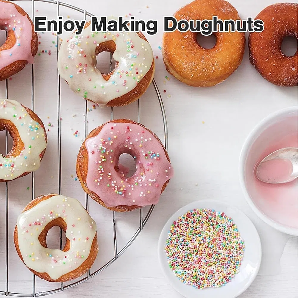 Manueller Donut-Depositor, professioneller Donut-Spender, 2 l mit Ständer, lebensmittelechtes Aluminium, Donut-Trichter mit 6 einstellbaren Dicken, Donut-Teigspender für Zuhause und gewerbliche