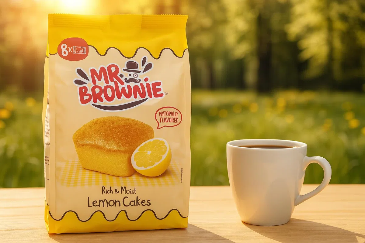 Mr. Brownie Lemon 3 x 200g Probierpaket | 8 Brownies Je Packung | Mit Topcandy Snack Schale | Köstliches Feingebäck | Vorteilspack