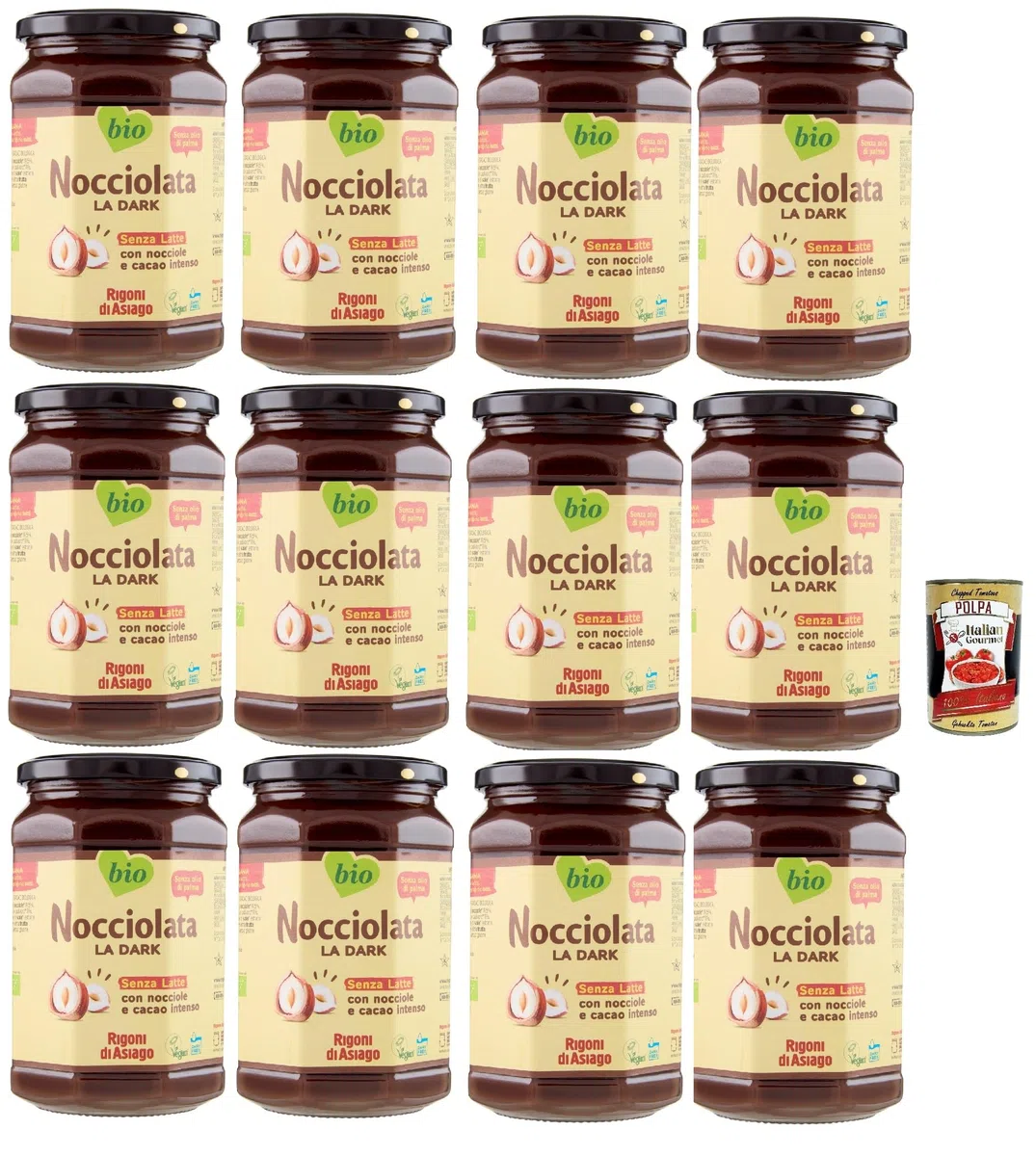 Italian Gourmet Nocciolata La Dark crema nocciole vegan dunkel 12 x 650g