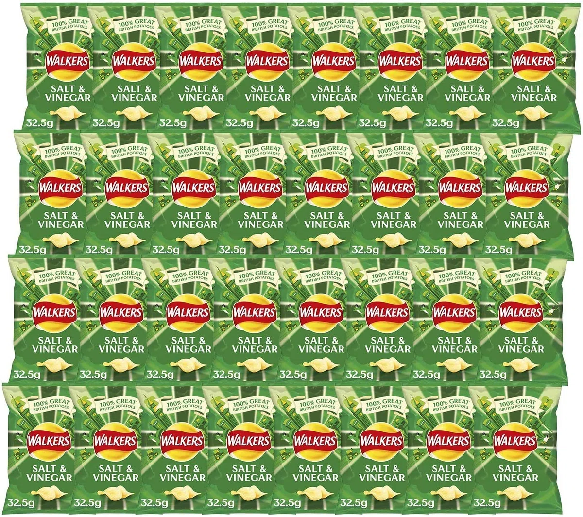 Walkers Crisps Multipack 96 Stück (fertig gesalzt, Salz & Essig, Käse & Zwiebel)
