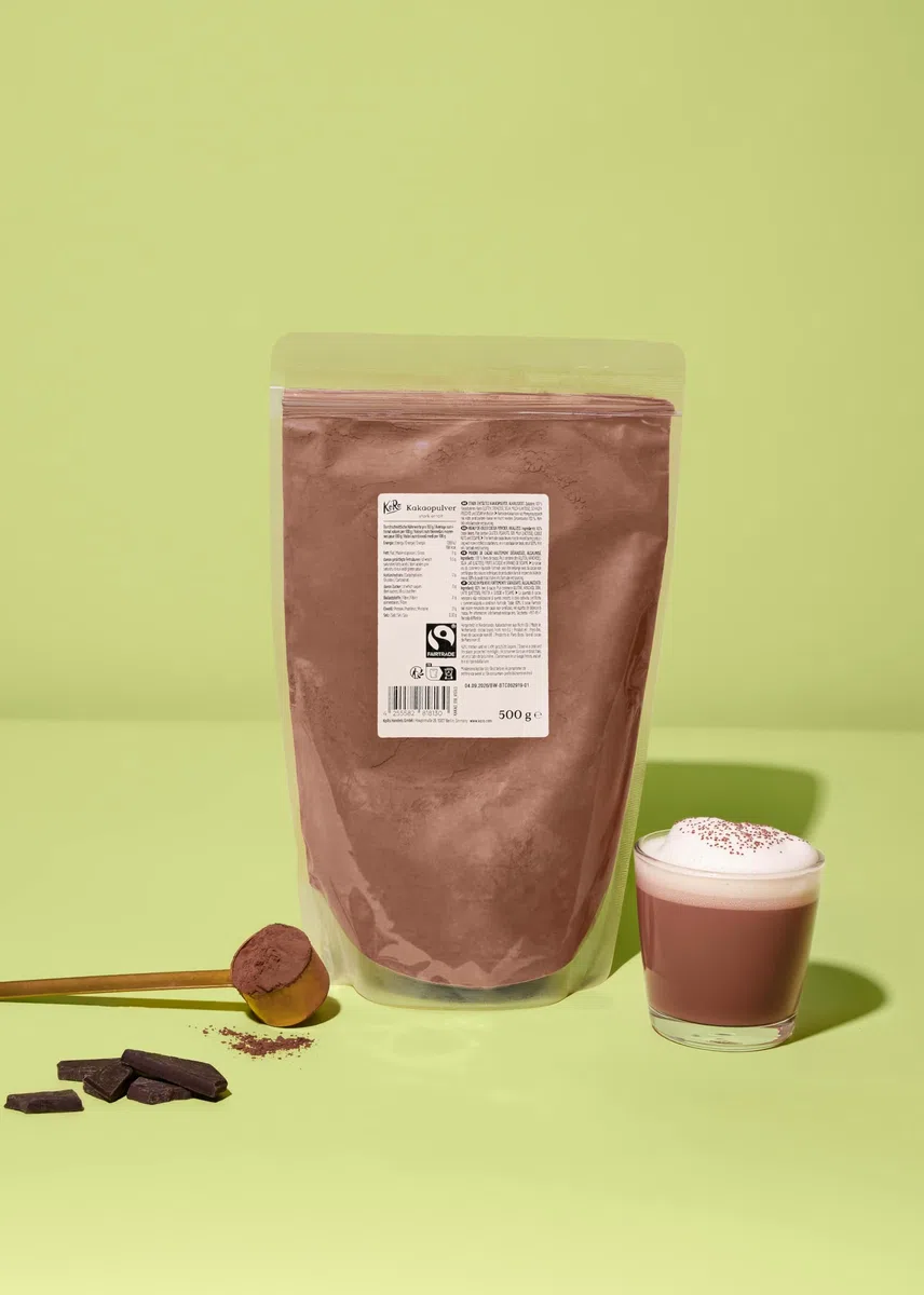 KoRo - Stark entöltes Fairtrade Kakaopulver 500 g - Vollmundiger Geschmack - Ohne Zuckerzusatz* - Ideal zum Backen und für Trinkschokolade