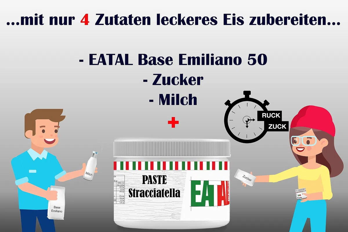 EATAL Eispaste STRACCIATELLA- Eisaroma - Aromapaste | mit nur 4 Zutaten leckeres Eis zubereiten | 300 g