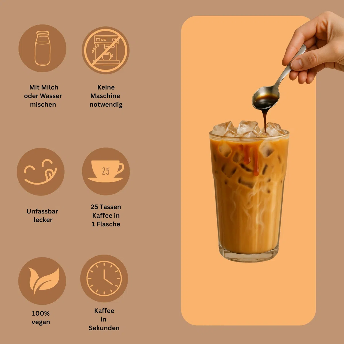 JULSPRESSO Kaffeekonzentrat - Salz-Karamell - warme Kaffeegetränke und Eiskaffee, für ca. 25 Tassen Kaffeegetränk pro Flasche (Salz-Karamell)