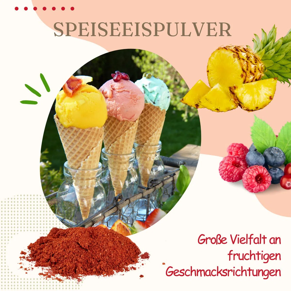 Gino Gelati Eis Speiseeis Pulver mit Nussgeschmack, Softeispulver mit und ohne Maschinen, Eiscreme selber herstellen, für Gastronomie und private Küche (333 g, Haselnuss)