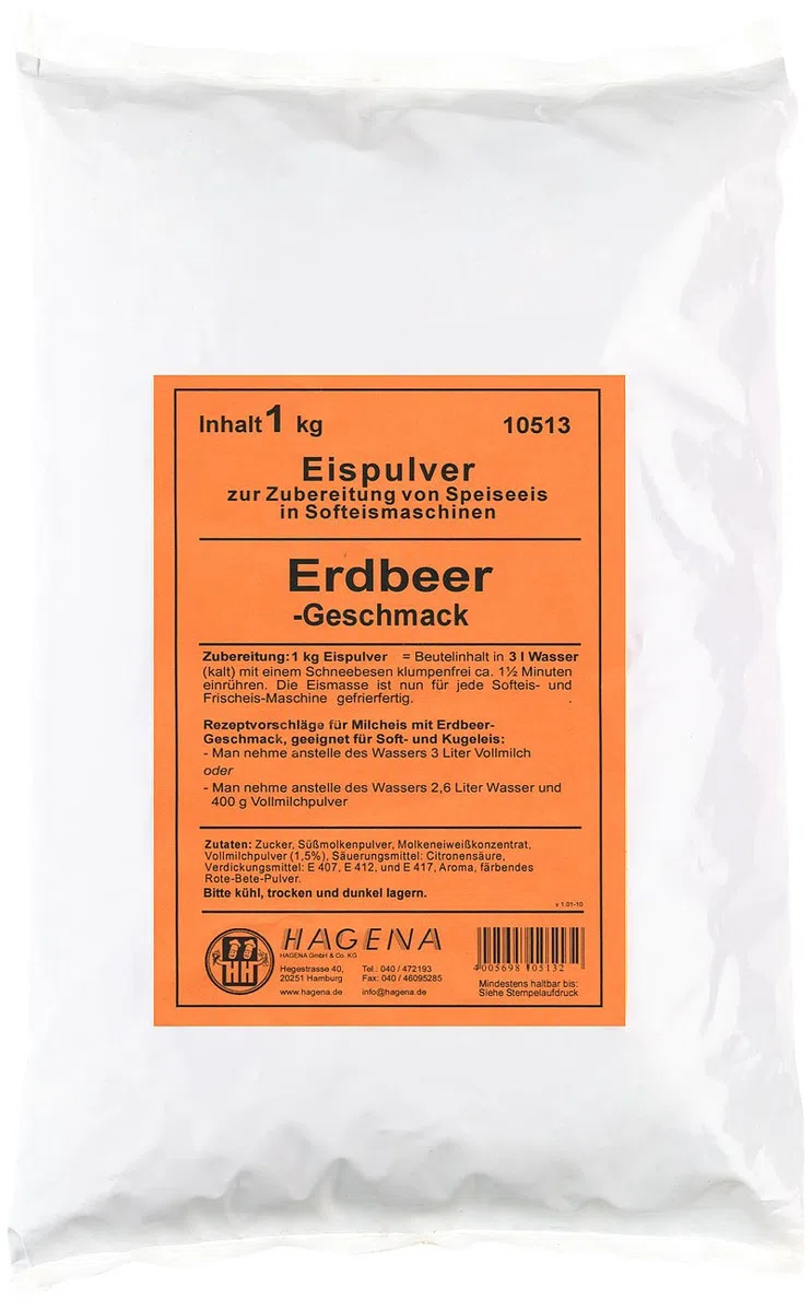Softeispulver Erdbeer-Geschmack, 1 kg (Ice)