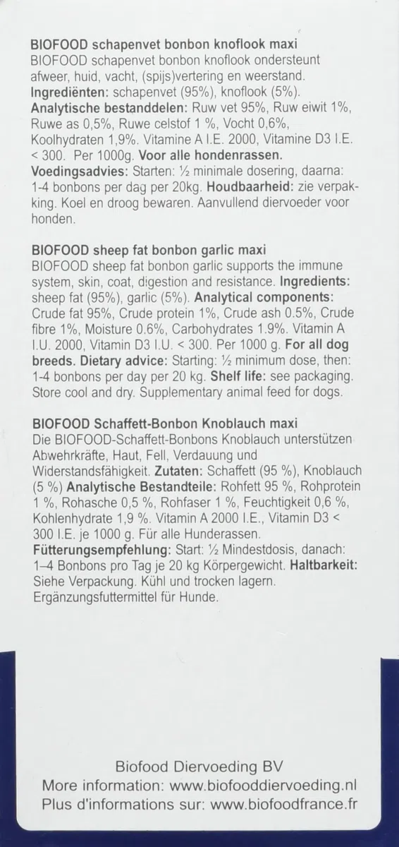 Biofood Schaffett Knoblauch - 40 Stück