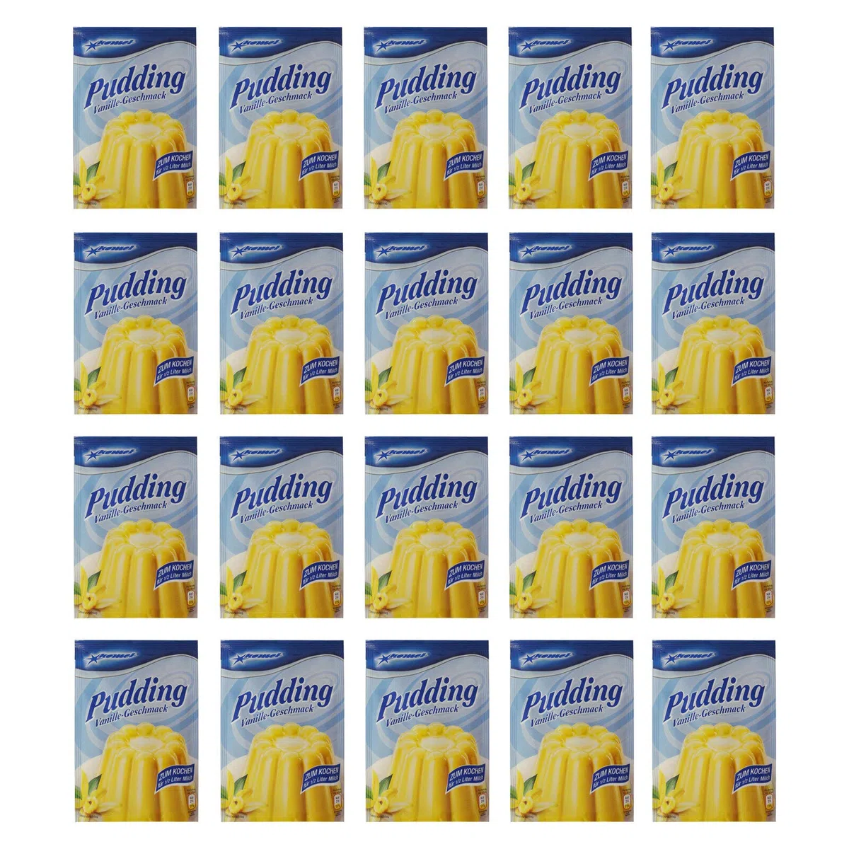 20er Pack Komet Pudding Vanille-Geschmack (20 x 40 g) Puddingpulver Puddingdessert Dessert Dessertpulver