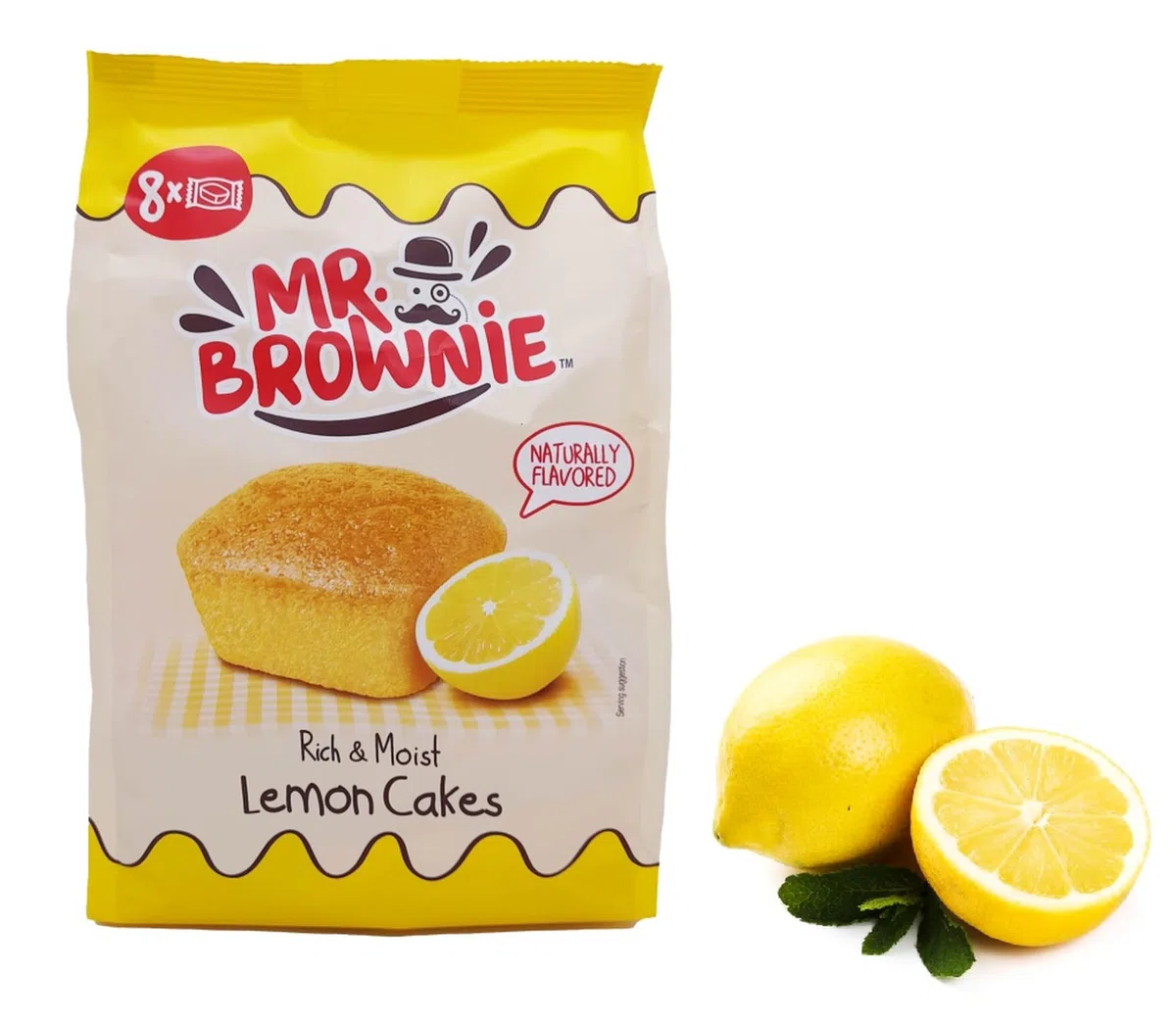 Mr. Brownie Lemon 3 x 200g Probierpaket | 8 Brownies Je Packung | Mit Topcandy Snack Schale | Köstliches Feingebäck | Vorteilspack