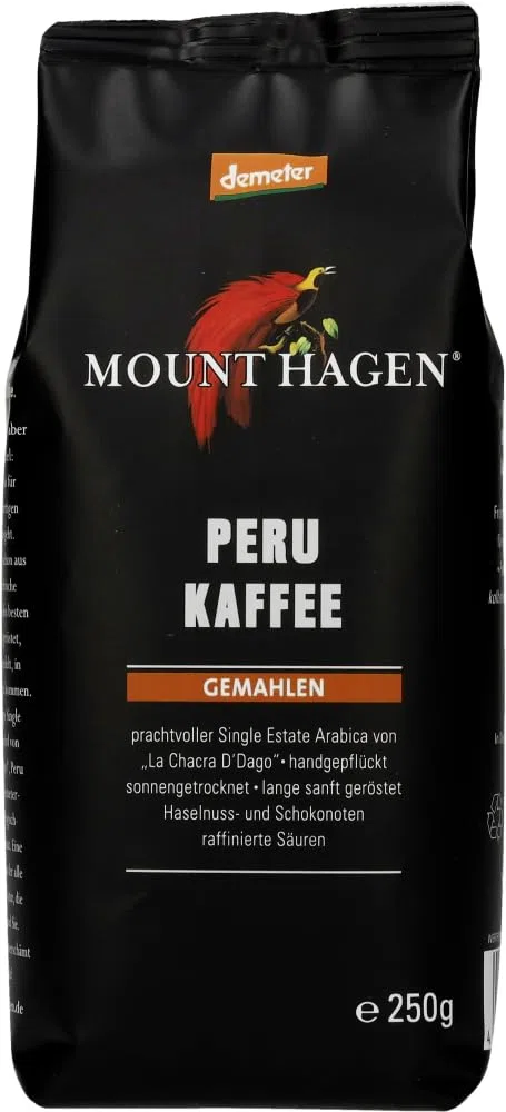 Mount Hagen Bio-Röstkaffee Peru gemahlen, demeter (2er Pack) (2 x 250 g)