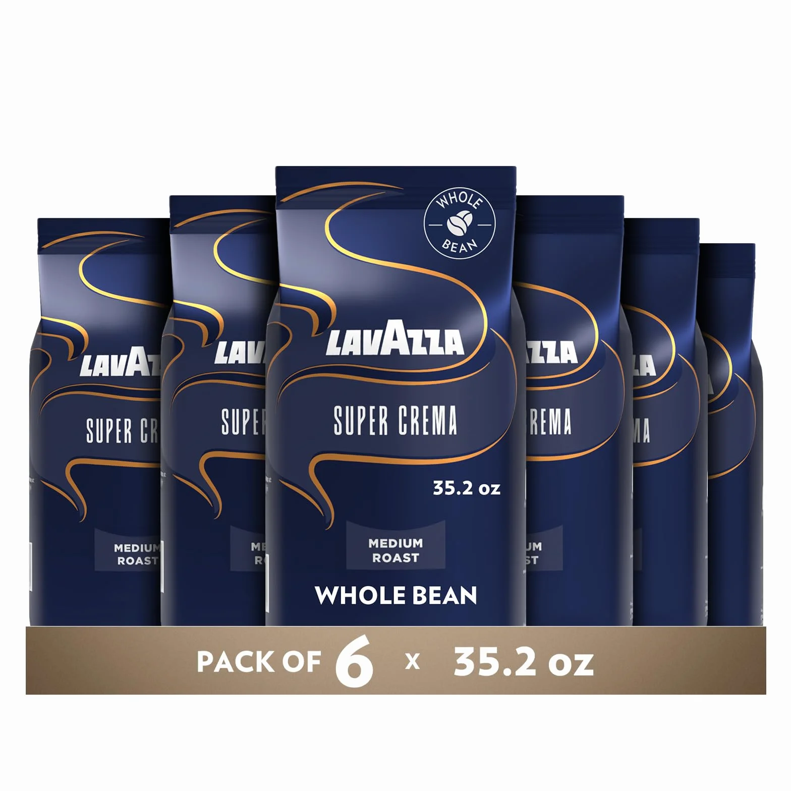 Lavazza Super Cream Espresso Bohnen - 2,2 lb. Beutel (6er Pack)
