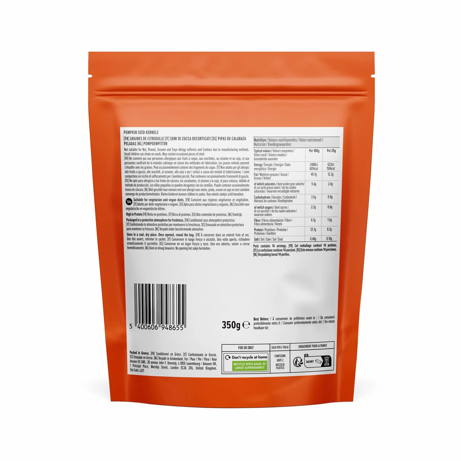 by Amazon Kürbiskerne - 350g, 4 Stück