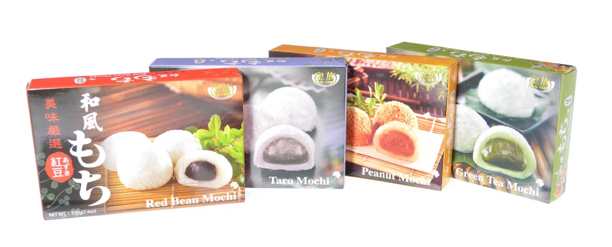 Royal Family Japanese Mochi Variety Pack Including Red Bean, Taro, Green Tea and Peanut, 29.6 oz