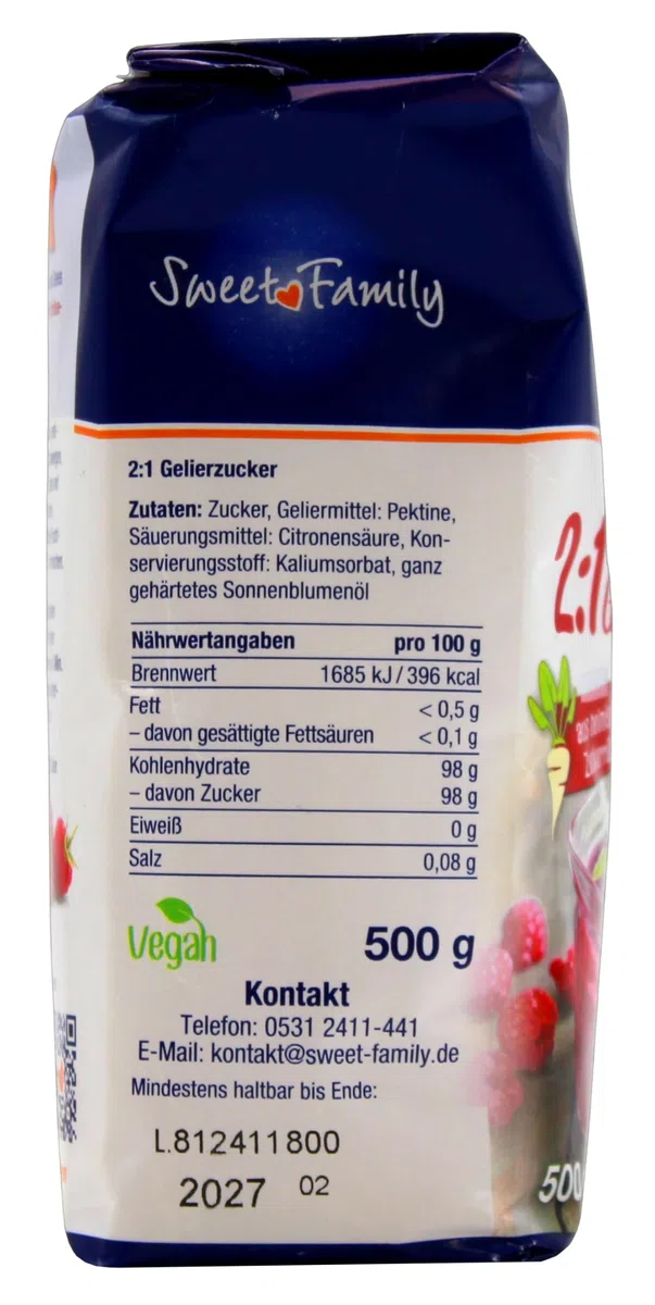 Nordzucker Sweet Family Gelierzucker 2:1, 14er Pack (14 x 500g)