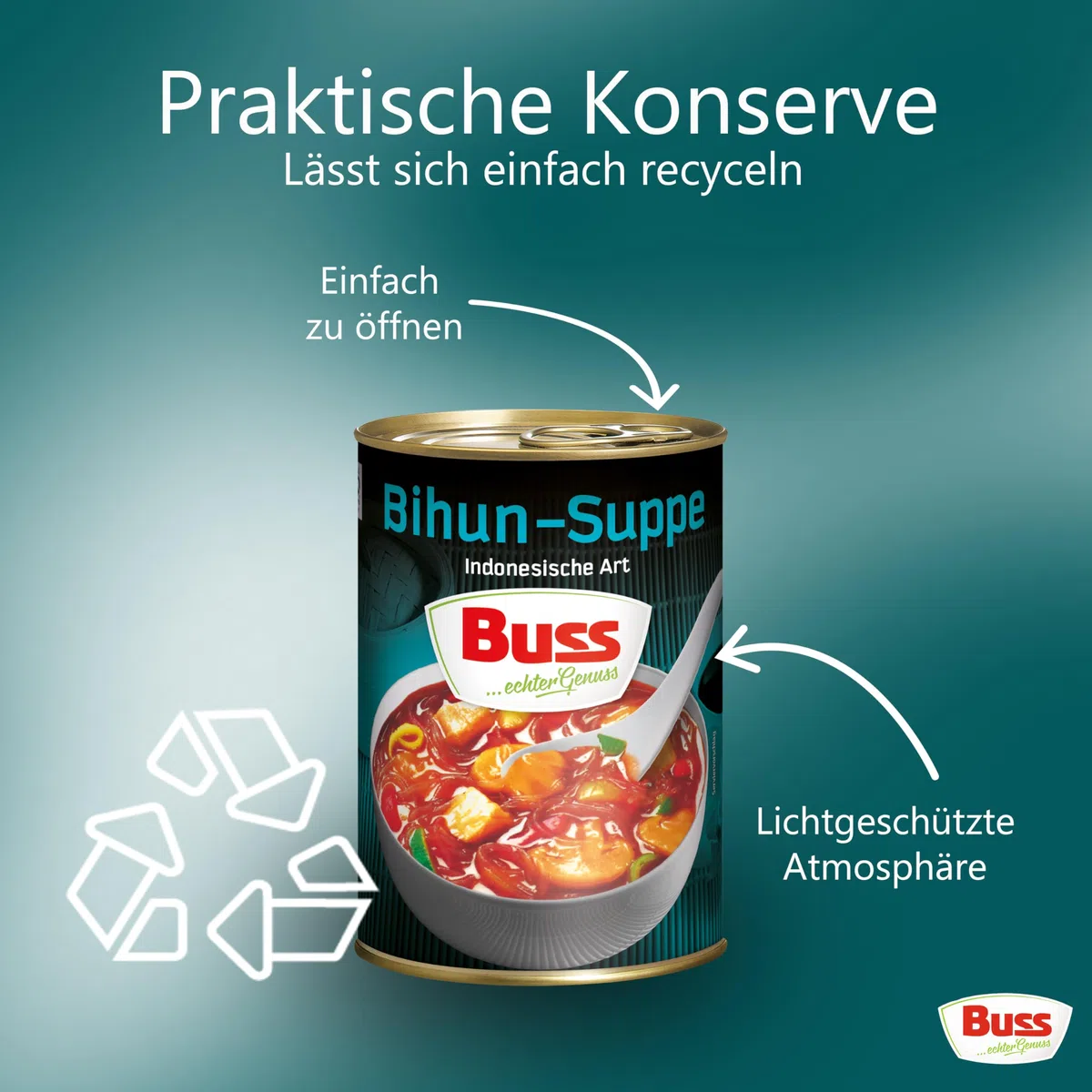 Buss Asia Suppen - Bihunsuppe Original nach indonesischer Art, 12 x 400g